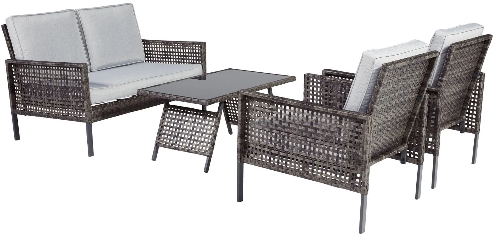 Lainey 4-pc. Outdoor Set in Two-tone Gray by Ashley Express