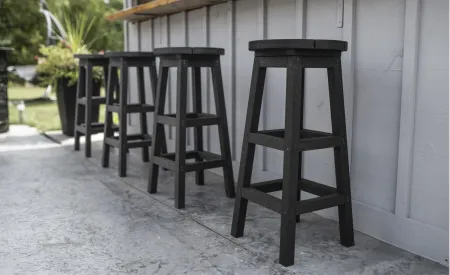 Capterra Casual Recycled Outdoor Barstool in Onyx by C.R. Plastic Products