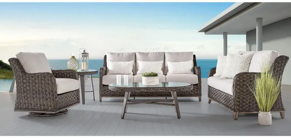 Grand Isle 5-Pc Oudoor Living Set in Dark Carmel by South Sea Outdoor Living