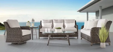 Grand Isle 5-Pc Oudoor Living Set in Dark Carmel by South Sea Outdoor Living