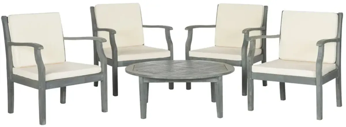 Mattia 5-pc. Patio Set in Stone Gray by Safavieh