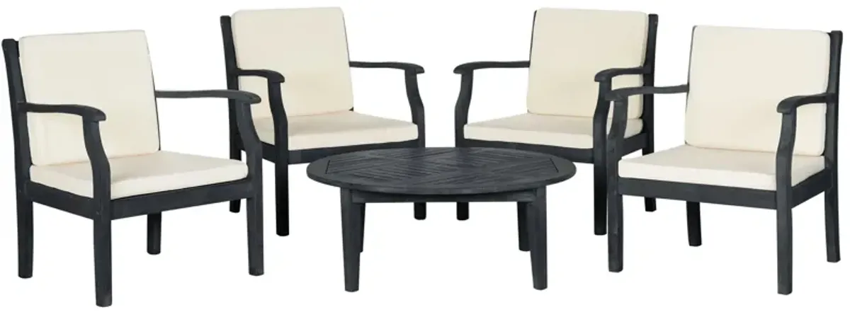 Mattia 5-pc. Patio Set in Charcoal by Safavieh