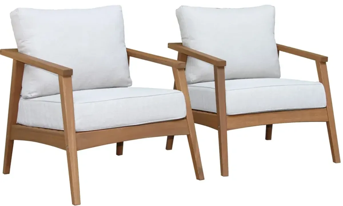 Agrippa Outdoor Armchair -Set of 2 in Dark Carmel by Outdoor Interiors