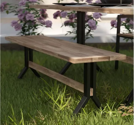 Straton Outdoor Dining Bench in Natural by SEI Furniture