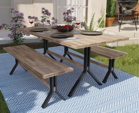 Straton 3-pc... Standlake Outdoor Dining Set in Natural by SEI Furniture