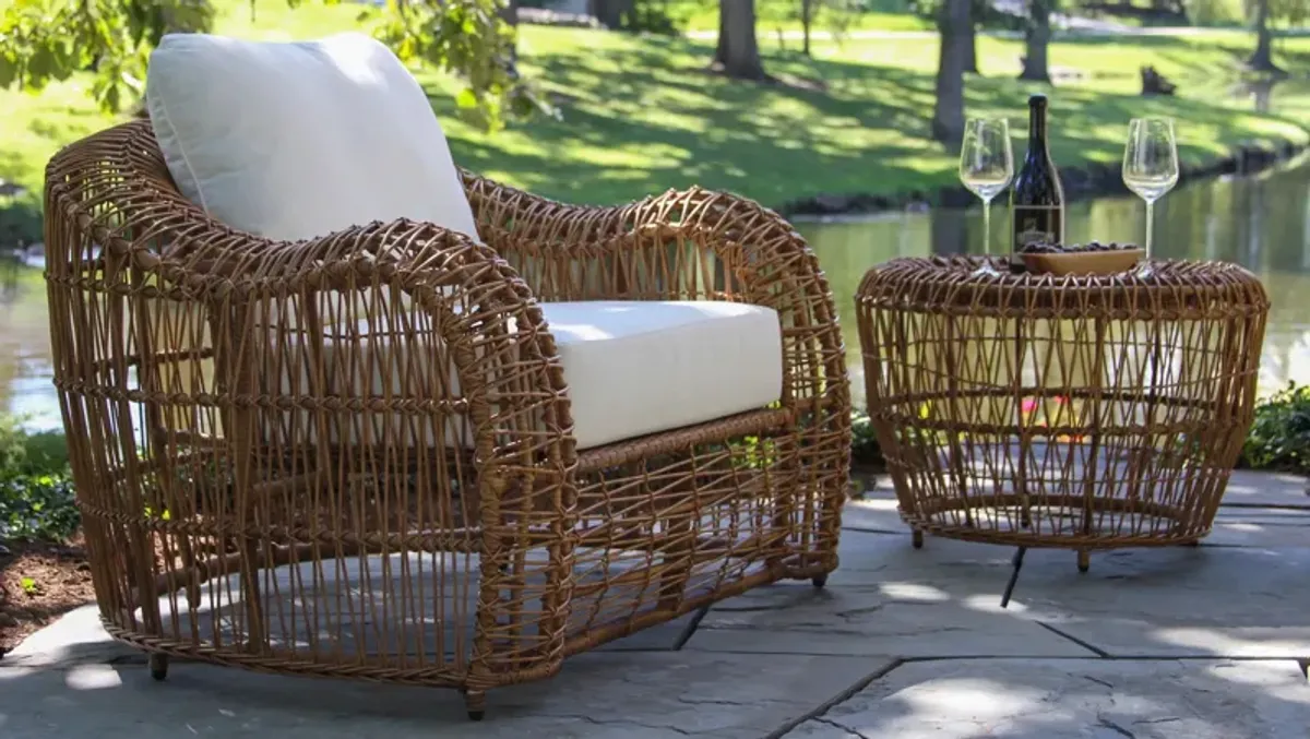 On The Vine Wicker Outdoor Accent Table