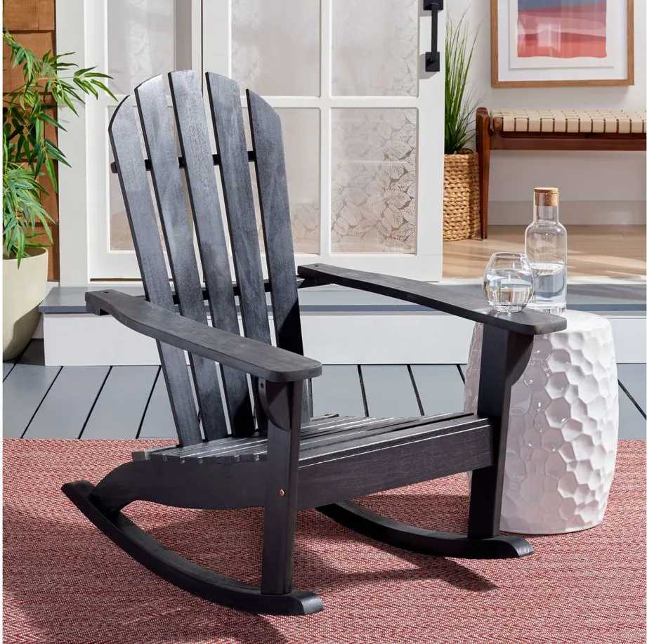 Newton Outdoor Adirondack Rocking Chair in Blue by Safavieh