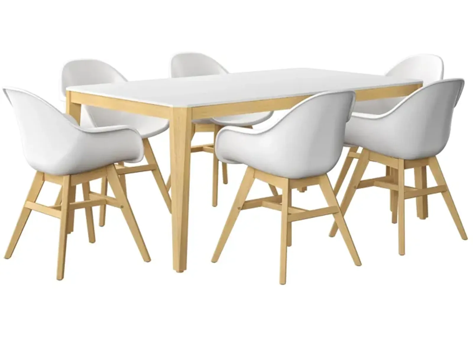 Amazonia Outdoor 7-pc. Eucalyptus Wood Dining Set in White by International Home Miami