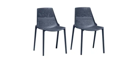 Thorne Outdoor Dining Chair - Set of 4 in Pebble by International Home Miami