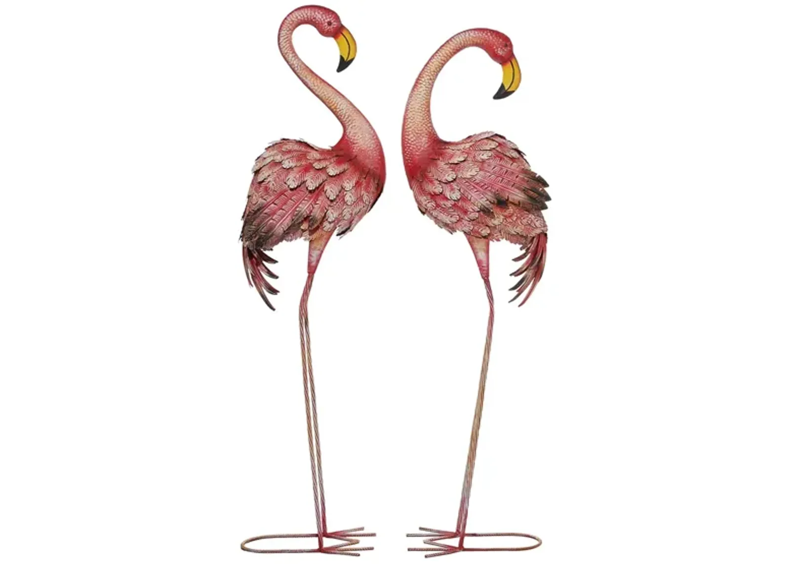 Ivy Collection Pink Metal Garden Sculpture Set of 2 in Pink by UMA Enterprises