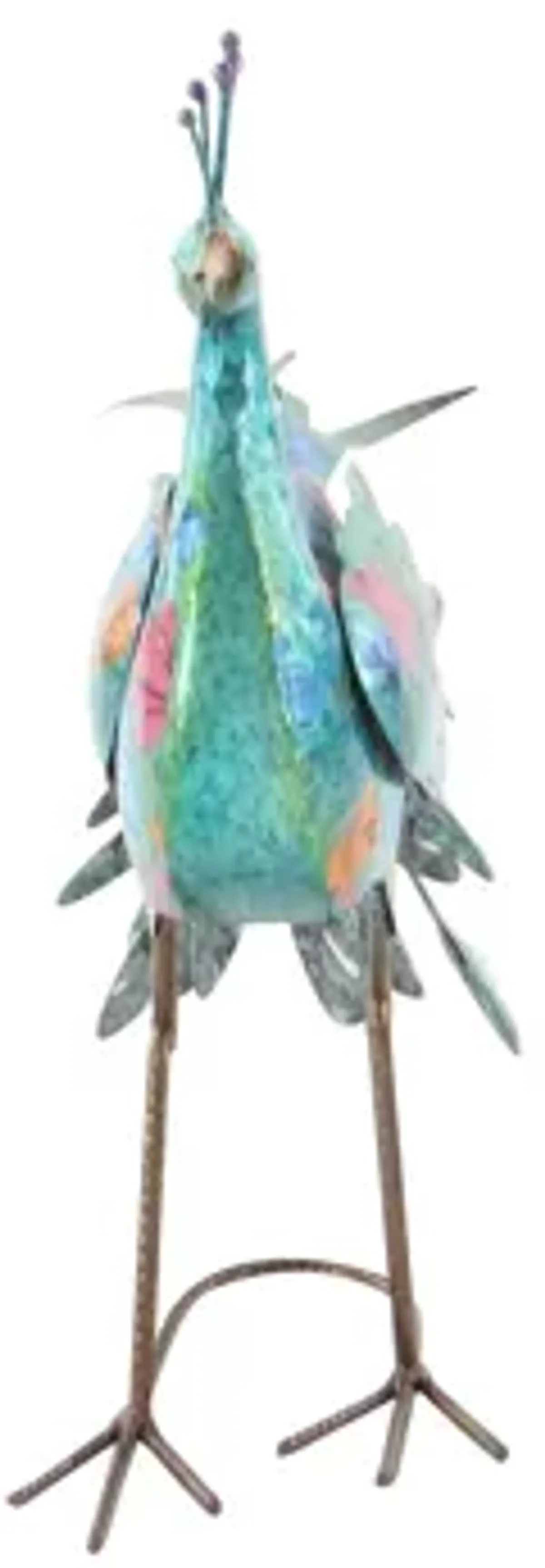 Ivy Collection Turquoise Metal Birds Garden Sculpture