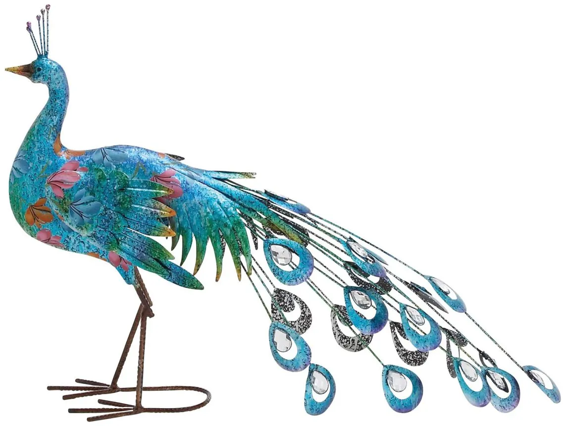 Ivy Collection Turquoise Metal Birds Garden Sculpture in Turquoise by UMA Enterprises