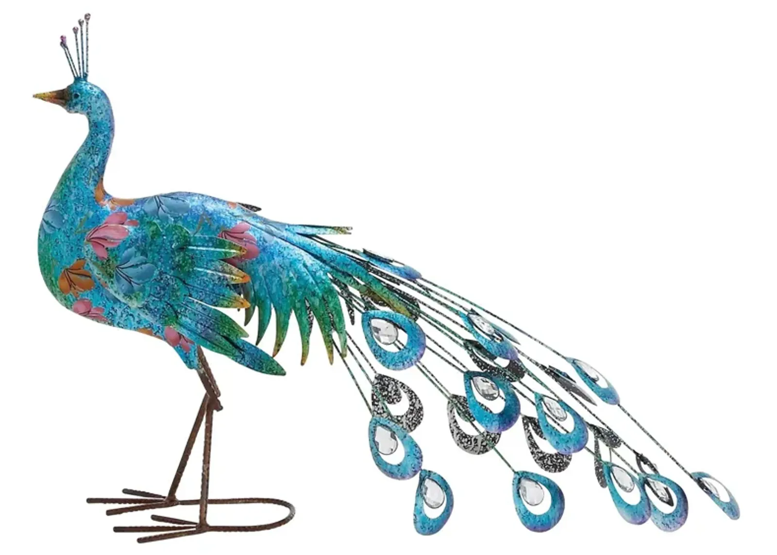 Ivy Collection Turquoise Metal Birds Garden Sculpture in Turquoise by UMA Enterprises