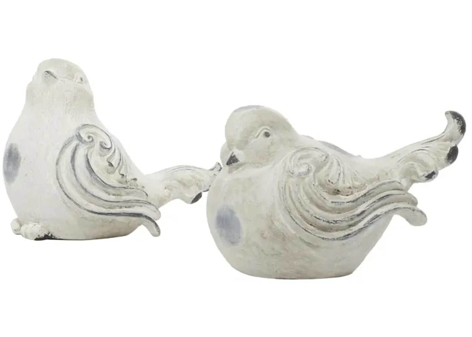 Ivy Collection Gladewyne Garden Sculpture Set of 2 in Ivory/Gray by UMA Enterprises