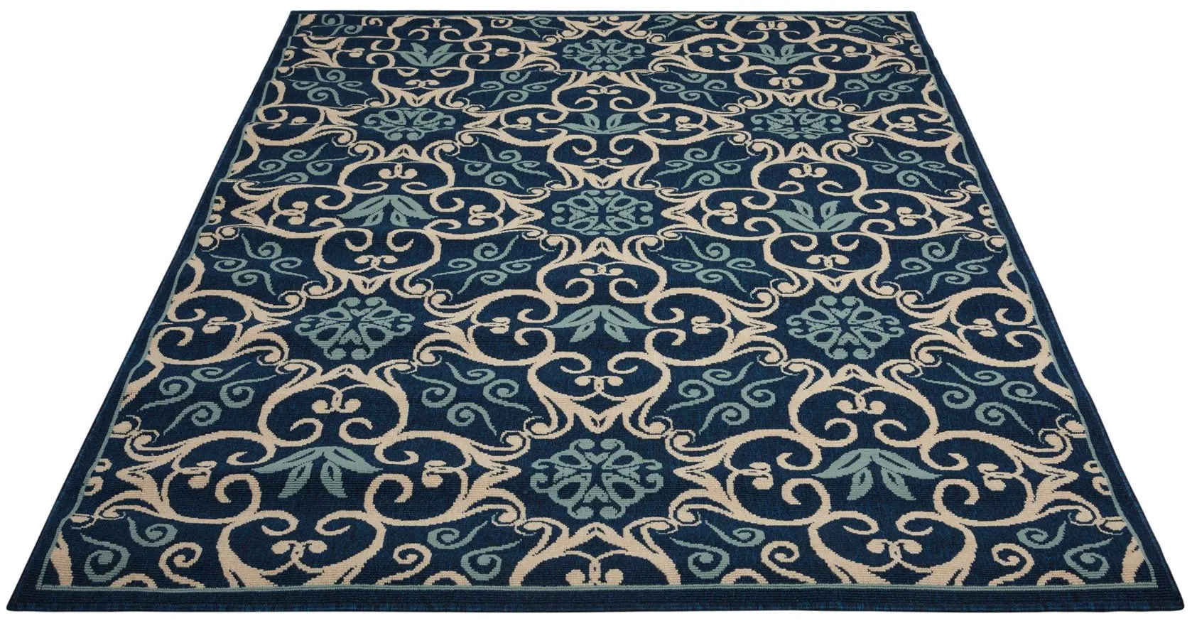 Caribbean Indoor/Outdoor Area Rug in Navy by Nourison