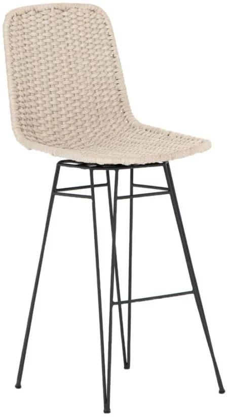 Dema Outdoor Swivel Bar Stool in Metal by Four Hands