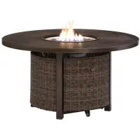 Paradise Trail Fire Pit Table in Brown by Ashley Furniture