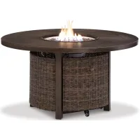 Paradise Trail Fire Pit Table in Brown by Ashley Furniture
