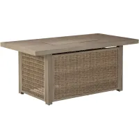 Beachcroft Rectangular Fire Pit Table in Beige by Ashley Furniture