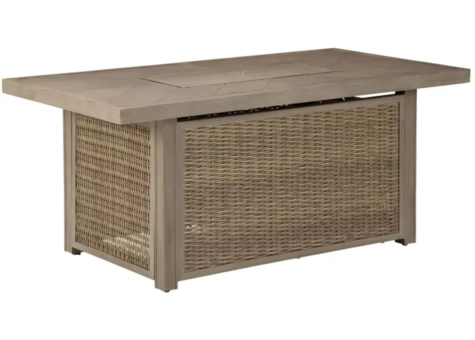 Beachcroft Rectangular Fire Pit Table in Gray Wash by Ashley Furniture