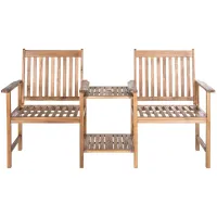 Bangka Outdoor Twin Seat Bench in Navy by Safavieh