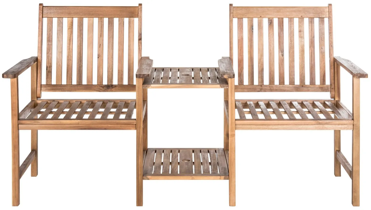 Bangka Outdoor Twin Seat Bench in Navy by Safavieh