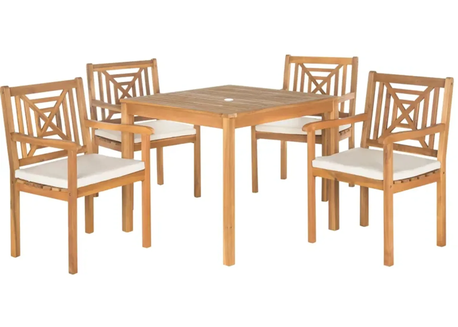 Brayson 5-pc. Outdoor Dining Set in Beige / White by Safavieh