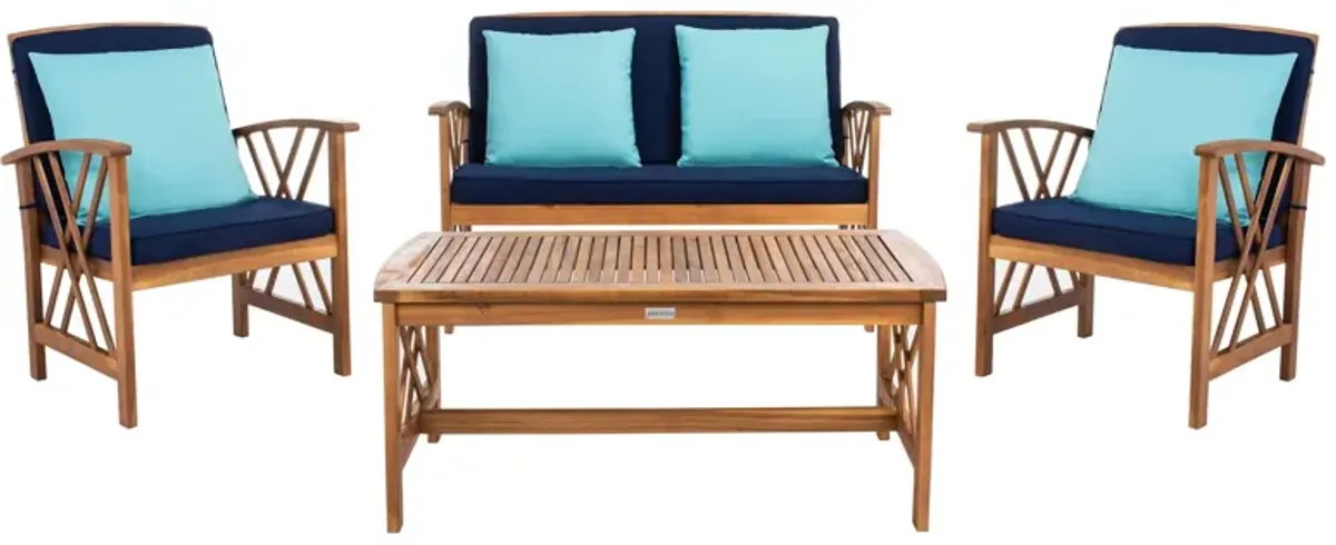 Bryce 4-pc. Patio Set in Teak by Safavieh