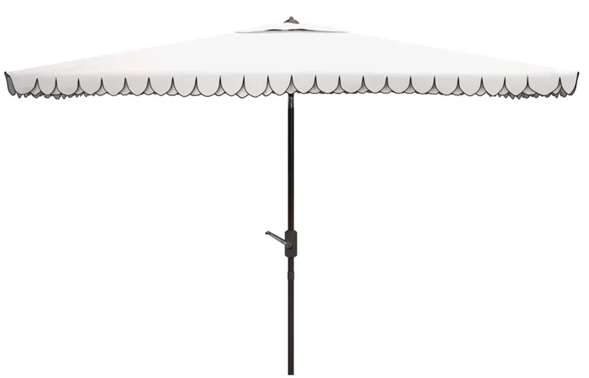 Chandler Outdoor Umbrella in Natural / Navy by Safavieh