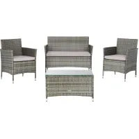Chapman 4-pc. Patio Set in Navy / Blue / White by Safavieh