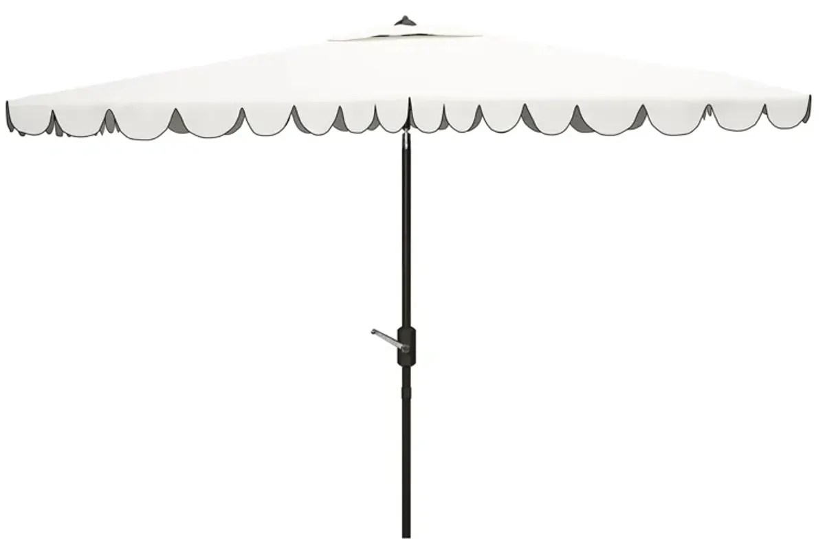 Doreen Rectangular Patio Umbrella in Ash Gray / White by Safavieh