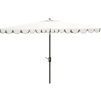 Doreen Rectangular Patio Umbrella in Ash Gray / White by Safavieh