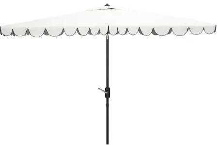 Doreen Rectangular Patio Umbrella in Ash Gray / White by Safavieh