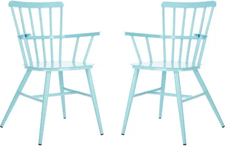 Giani Outdoor Arm Chair in Baby Blue by Safavieh