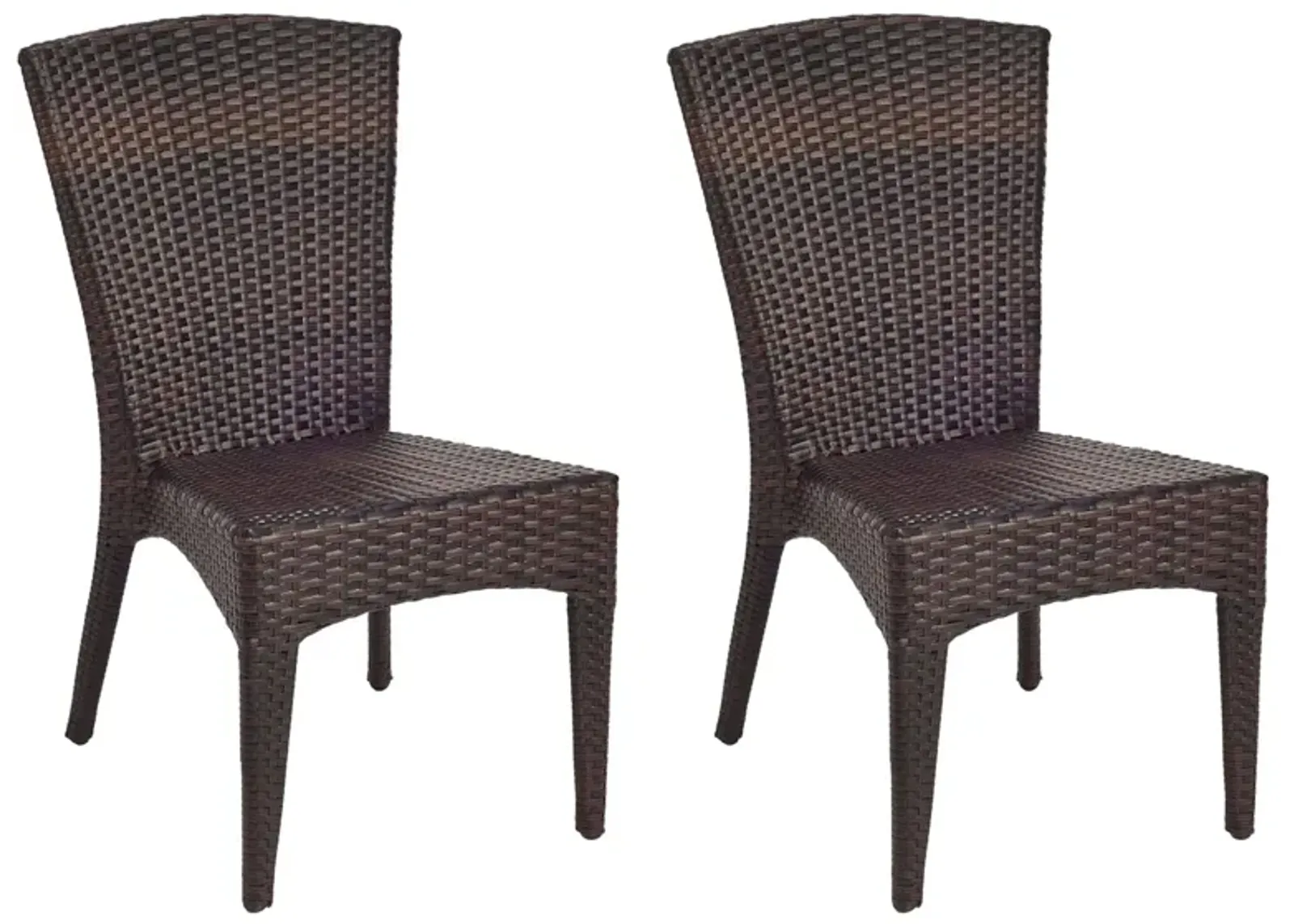 Holden Outdoor Wicker Side Chair in Gray Brown / White by Safavieh