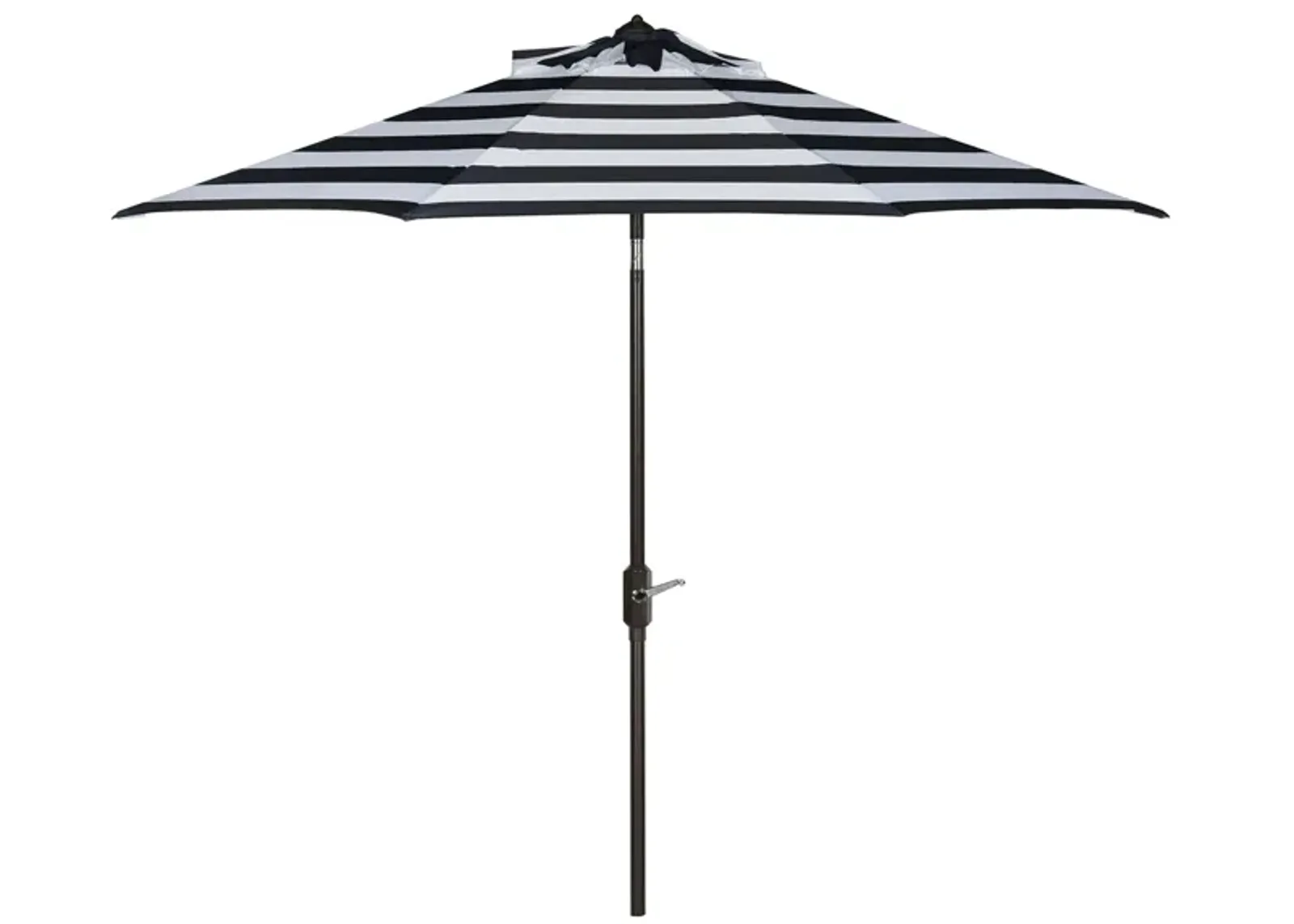 Marcie Outdoor UV-Resistant Auto-Tilt Umbrella in Natural / Navy /Beige by Safavieh