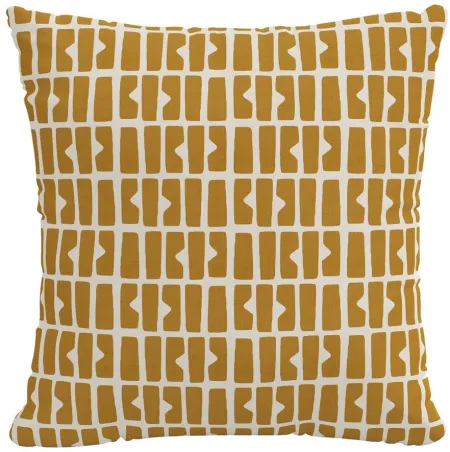 20" Outdoor Bloc Panel Pillow in Bloc Panel Mustard by Skyline