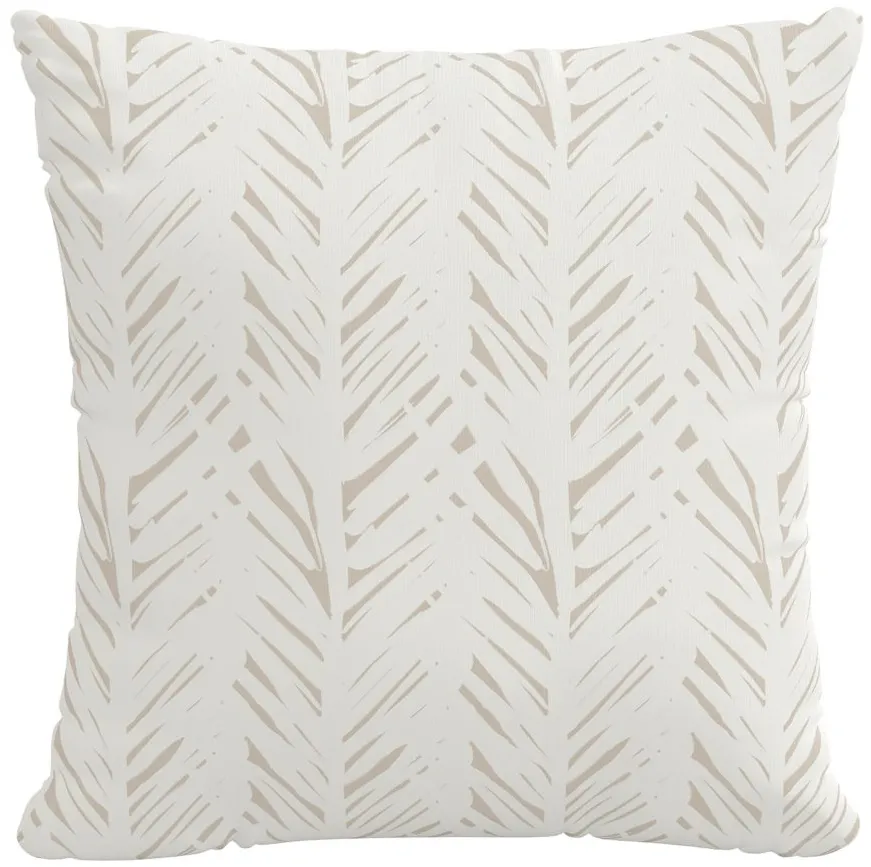 22" Outdoor Brush Palm Pillow in Brush Palm Natural by Skyline