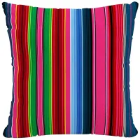 18" Outdoor Serape Stripe Pillow in Serape Stripe Bright Multi by Skyline