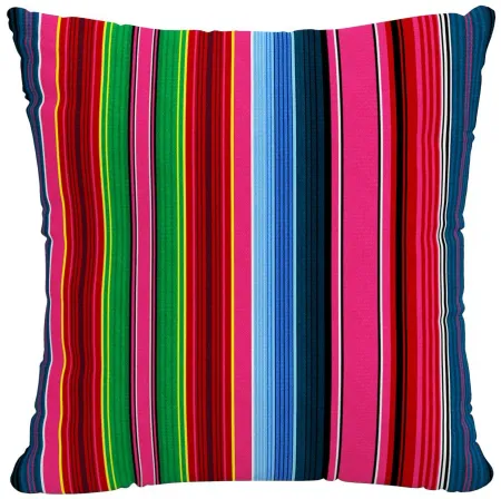 18" Outdoor Serape Stripe Pillow in Serape Stripe Bright Multi by Skyline