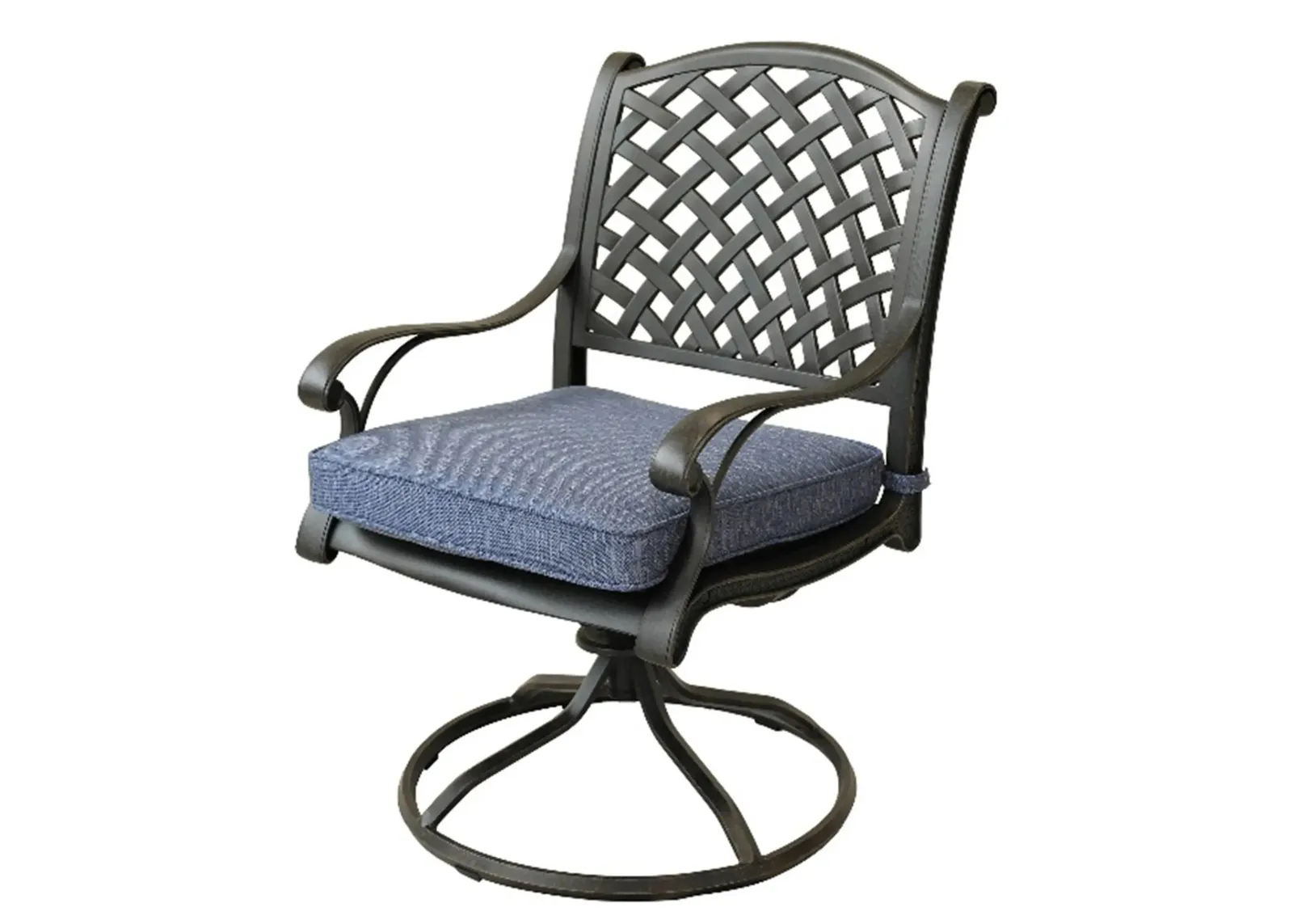 Castle Rock Outdoor Swivel Rocker Dining Chair in Navy Blue by Bellanest