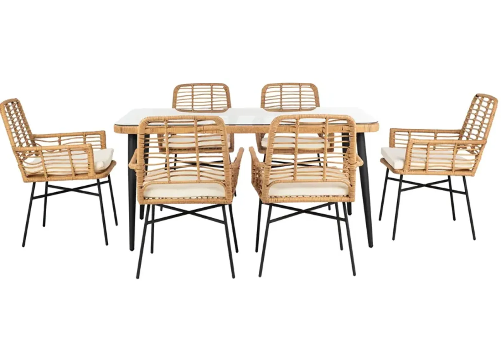 Belamy 7-pc. Outdoor Dining Set in Black by Safavieh