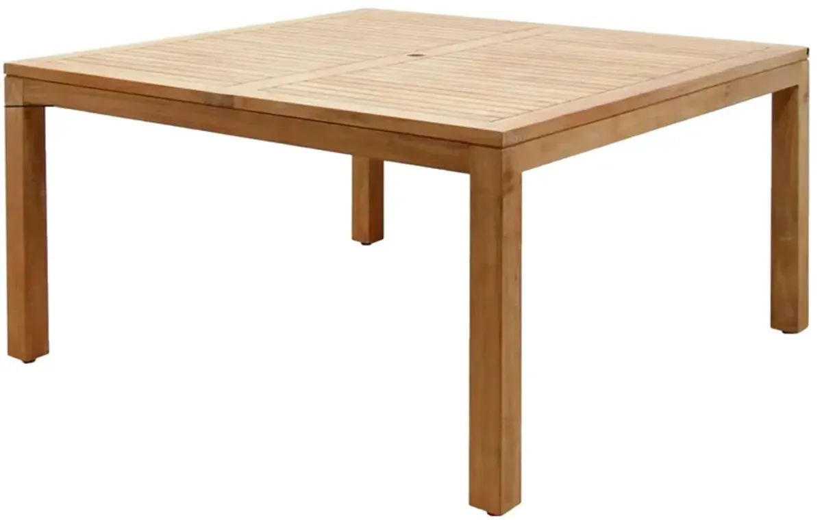 Amazonia Outdoor Teak Square Dining Table in Brown by International Home Miami