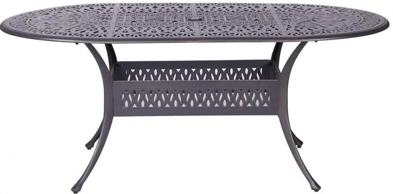 Geneva Outdoor Oval Dining Table in Dark Slate Gray by Bellanest