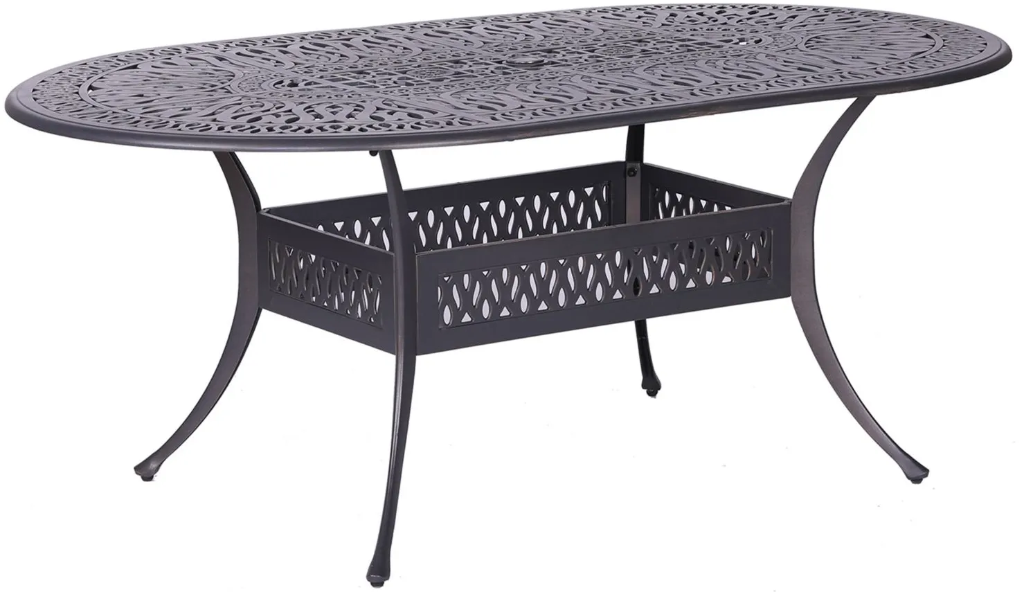 Geneva Outdoor Oval Dining Table in Dark Slate Gray by Bellanest