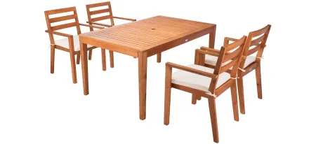 Kylie 5-pc. Outdoor Dining Set in Natural by Safavieh