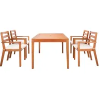 Kylie 5-pc. Outdoor Dining Set in Natural by Safavieh