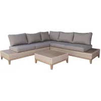 Antique Eucalyptus 2-pc. Outdoor Sectional in Natural by Outdoor Interiors