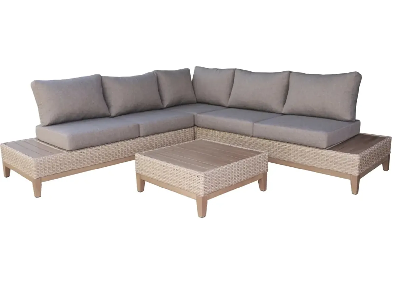 Antique Eucalyptus 2-pc. Outdoor Sectional in Natural by Outdoor Interiors