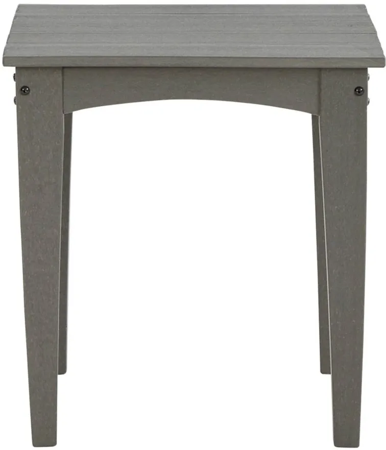 Visola Outdoor End Table in Greige - Stinson White by Ashley Furniture